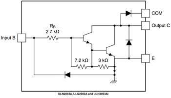 Block Diagram - Texas Instruments ULN200xA/ULQ200xA Darlington Transistor Arrays