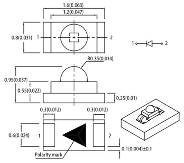 Kingbright APTD1608 0603 SMD LEDs