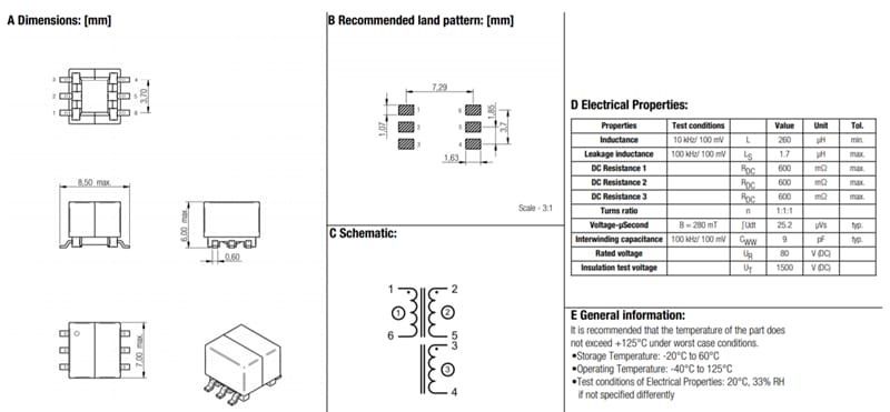 Chart - Würth Elektronik WE-GDT Gate Drive Transformers