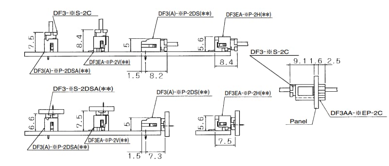 Application Circuit Diagram - Hirose Electric DF3 SignalBee™ 2mm Pitch Connectors