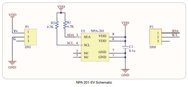 Schematic - Amphenol Advanced Sensors NovaSensor NPA 201-EV Pressure Sensor Eval Board