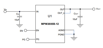 Application Circuit Diagram - Monolithic Power Systems (MPS) MPM3805/A/B Synchronous Step-Down Converters