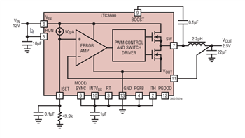Application Circuit Diagram - Analog Devices Inc. LTC36xx/LTC7149 Series Step-Down Buck Regulators