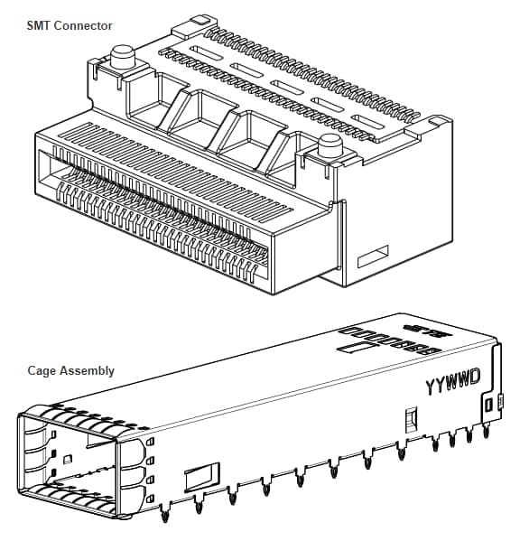 Mechanical Drawing - TE Connectivity OSFP Connectors, Cages & Cable Assemblies