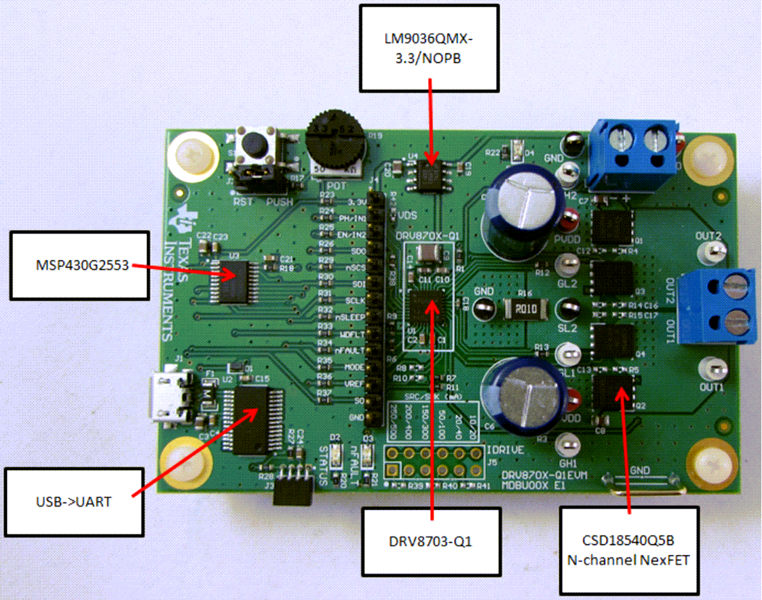 Mechanical Drawing - Texas Instruments DRV8703-Q1EVM Driver Evaluation Module (EVM)