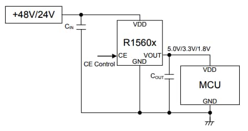 Application Circuit Diagram - Nisshinbo R1560 Voltage Regulators