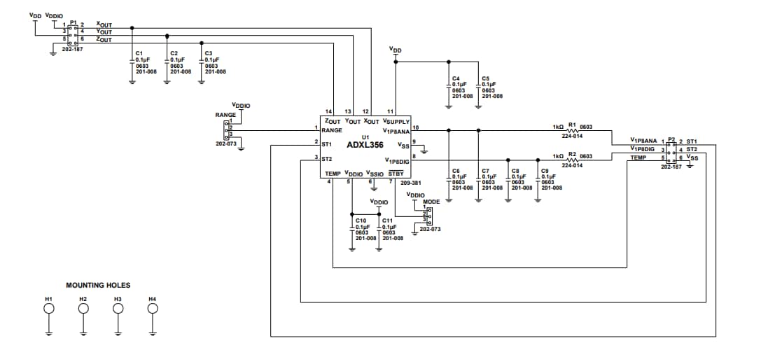 Schematic - Analog Devices Inc. EVAL-ADXL356BZ Evaluation Board