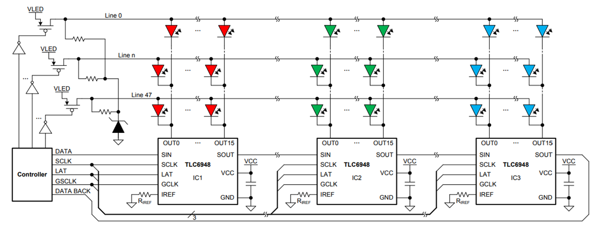 Schematic - Texas Instruments TLC694x Constant-Current LED Drivers