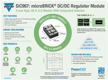 Infographic - Vishay microBRICK® DC/DC Regulator Modules