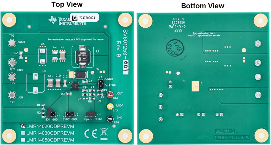 Mechanical Drawing - Texas Instruments LMR140x0SEVM/LMR140x0QDPREVM Evaluation Modules