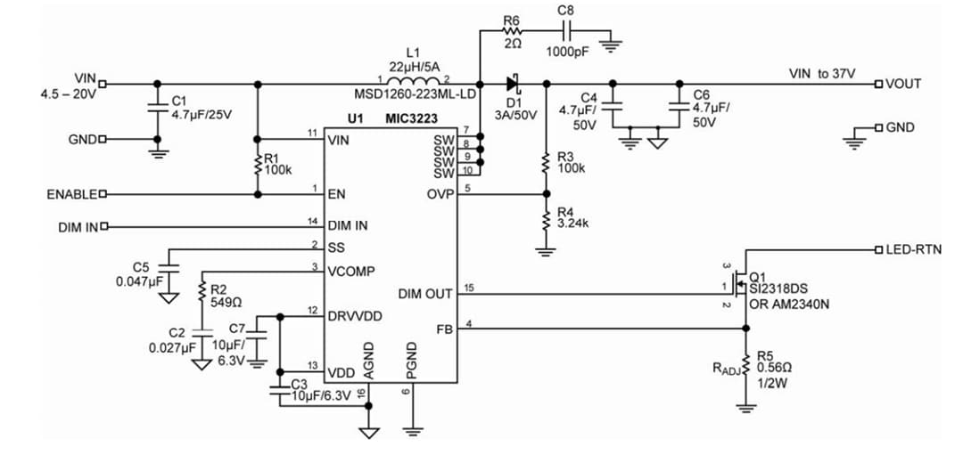 Schematic - Microchip Technology MIC3223 Evaluation Board (ADM00939)