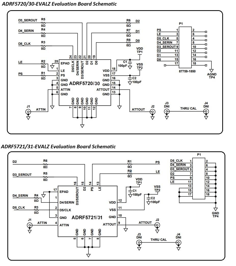 Schematic - Analog Devices Inc. ADRF57xx Eval Boards for Digital Attenuators