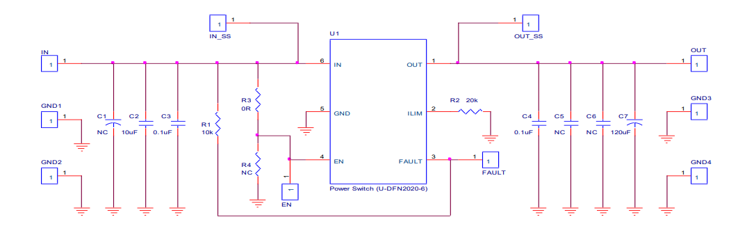 Schematic - Diodes Incorporated AP22653FDZ-EVM Evaluation Module