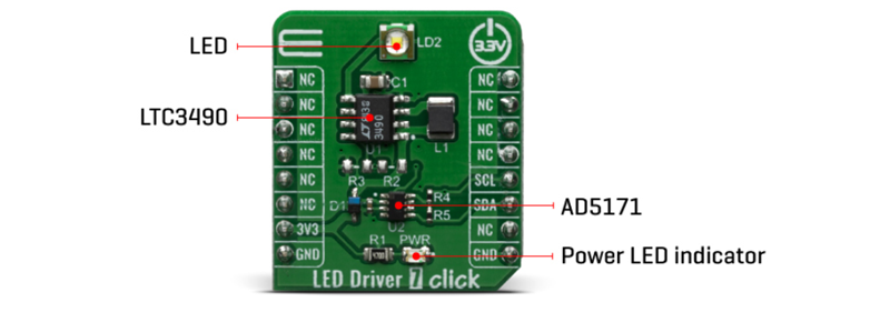 Block Diagram - Mikroe LED Driver 7 Click