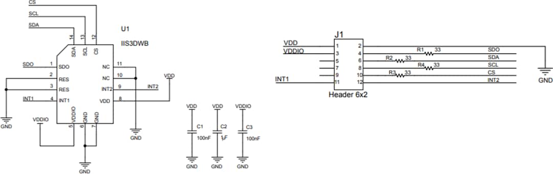 Schematic - STMicroelectronics STEVAL-MKI208V1K iNemo Inertial Module Kit