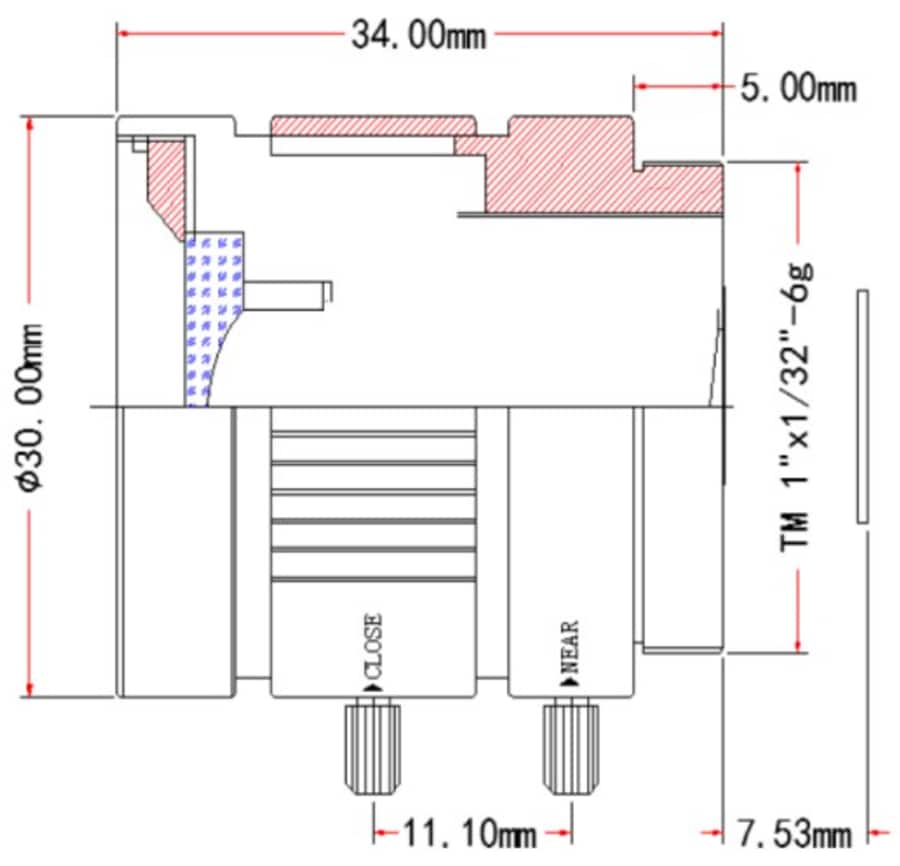 Mechanical Drawing - DFRobot FIT0829 6mm 3MP Wide Angle Lens