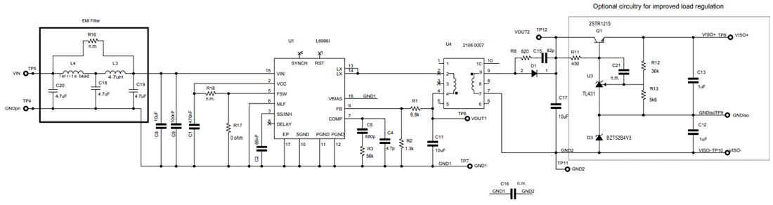 Schematic - STMicroelectronics STEVAL-L6986IV1 Converter Evaluation Board