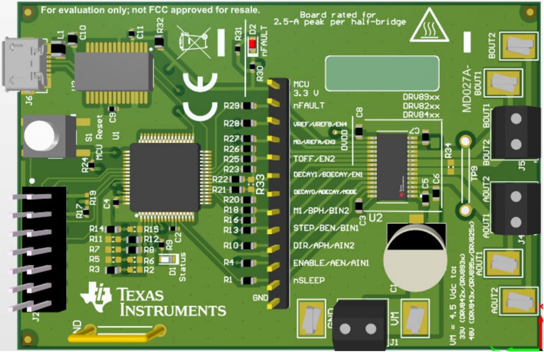 Mechanical Drawing - Texas Instruments DRV8256PEVM Motor Driver Evaluation Module