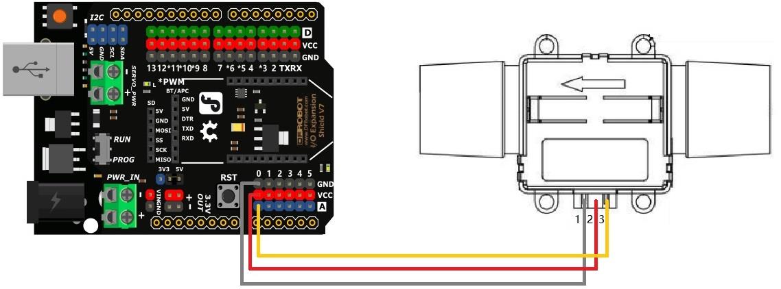 Application Circuit Diagram - DFRobot F1031V Mass Air Flow Sensor