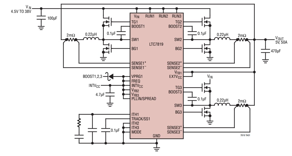 Application Circuit Diagram - Analog Devices Inc. LTC7819 Synchronous Step-Down Controller