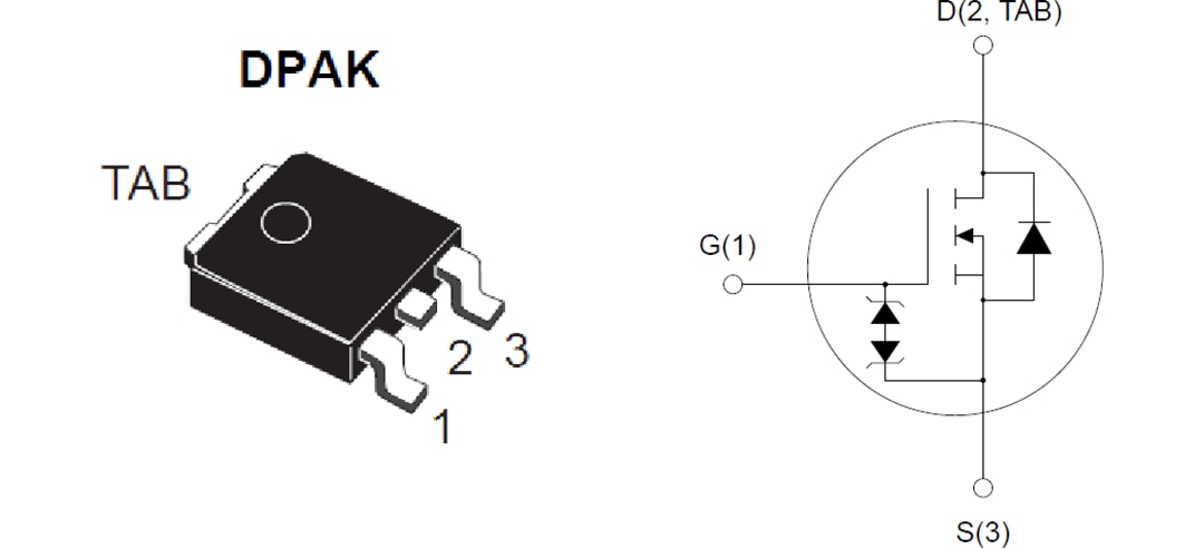 Schematic - STMicroelectronics STD80N240K6 800V 16A MDmesh K6 Power MOSFET