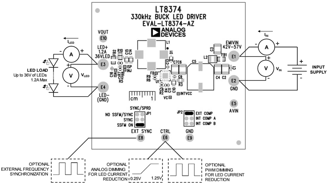 Schematic - Analog Devices Inc. EVAL-LT8374-AZ LED Driver Evaluation Board