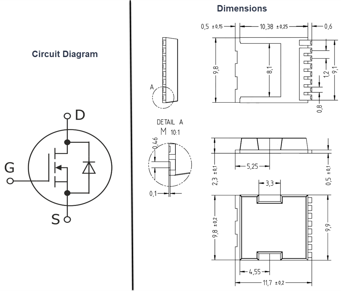 Chart - Diotec Semiconductor DI280N10TL N-Channel Power MOSFET