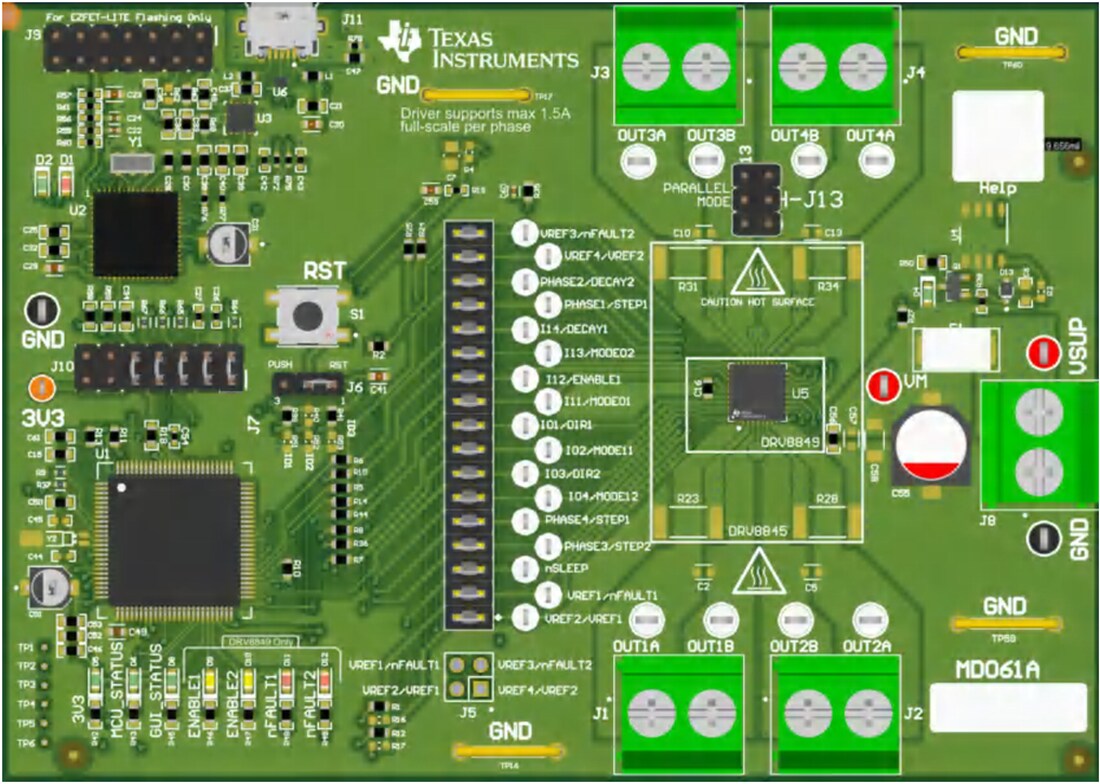 Mechanical Drawing - Texas Instruments DRV8849EVM Stepper Motor Driver EVM