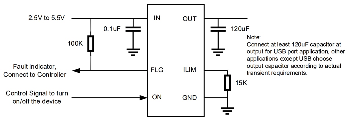 Application Circuit Diagram - Nexperia NPS4053 Load Switches