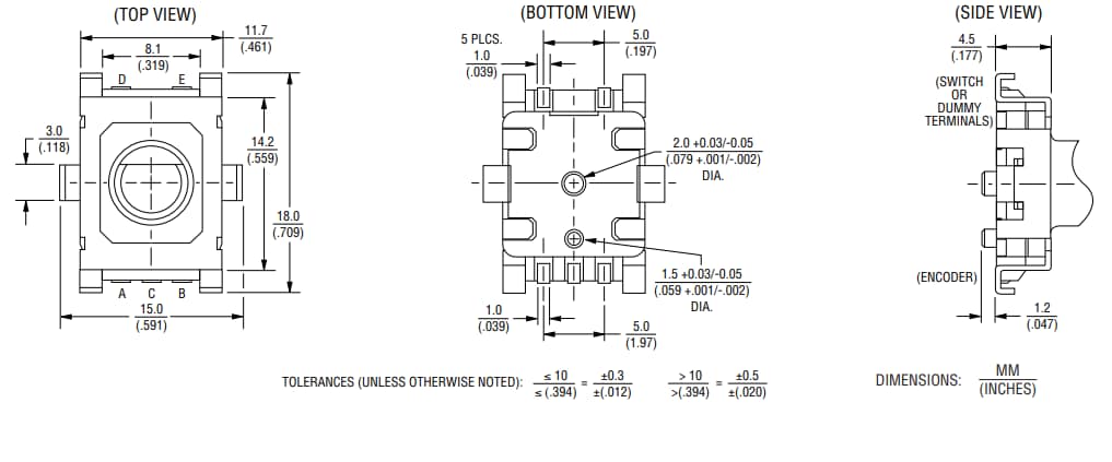 Bourns PEC11J Series 12mm Rotary Encoders