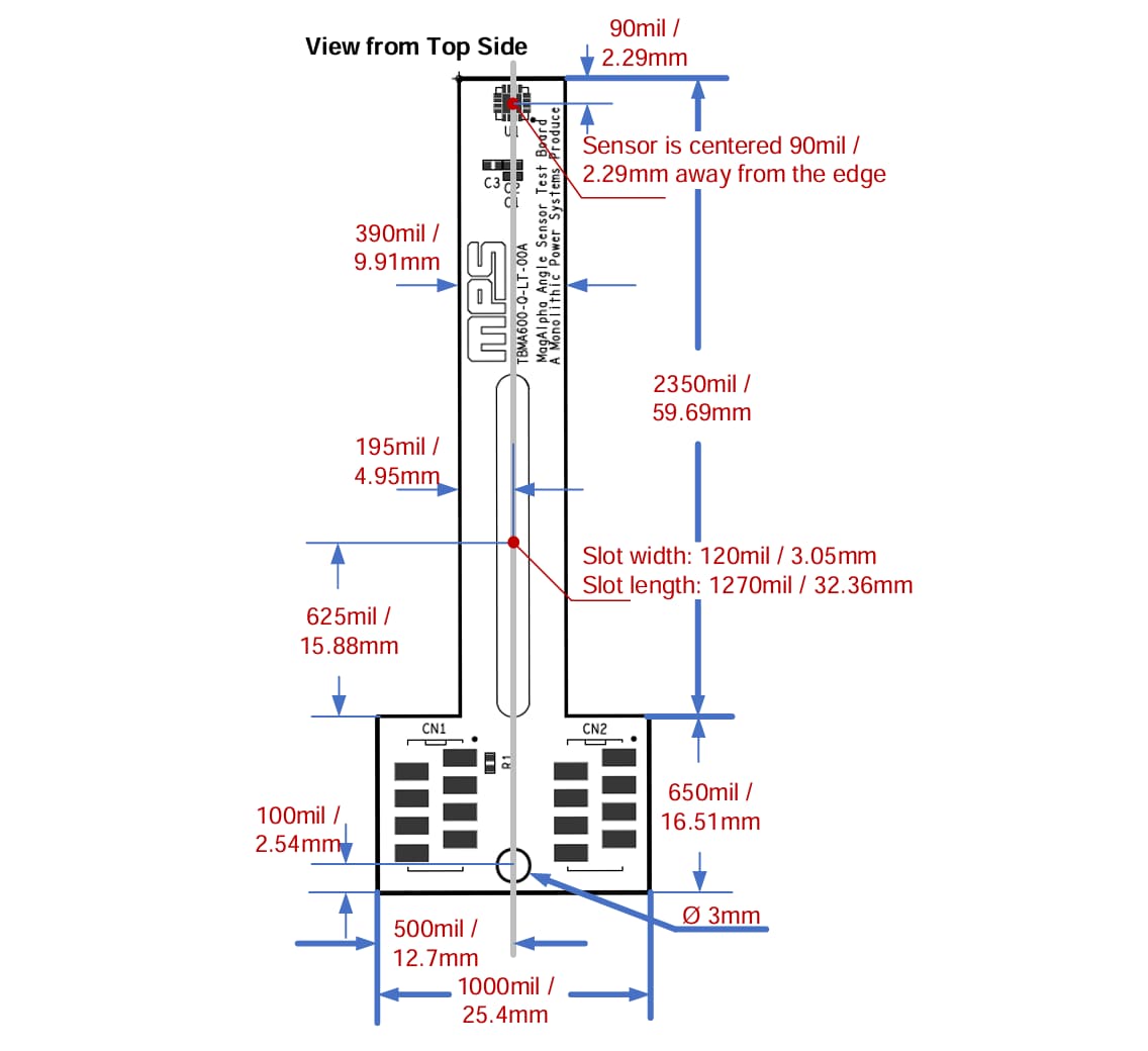 Mechanical Drawing - Monolithic Power Systems (MPS) TBMA600 Test Board