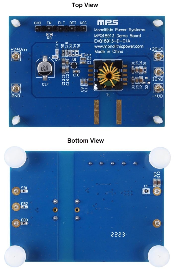 Mechanical Drawing - Monolithic Power Systems (MPS) EVQ18913-D-01A Evaluation Board