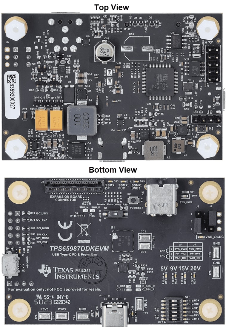 Mechanical Drawing - Texas Instruments TPS65987DDKEVM Evaluation Module (EVM)
