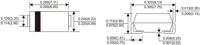 Mechanical Drawing - Comchip Technology 8.0SMDJ SMD Transient Voltage Suppressors
