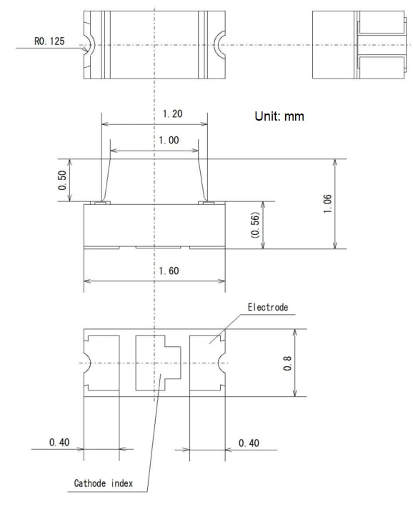 Mechanical Drawing - ROHM Semiconductor CSL1002R3T1 Standard LED