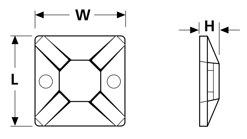 HellermannTyton Adhesive Cable Tie Mounting Bases