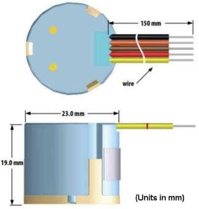 Mechanical Drawing - Broadcom AEAT-901B Incremental Magnetic Encoders