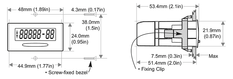 Chart - Trumeter 7511 Series Self-Powered LCD Electronic Timers