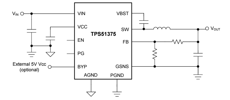 Schematic - Texas Instruments TPS51375 Synchronous Buck Converters