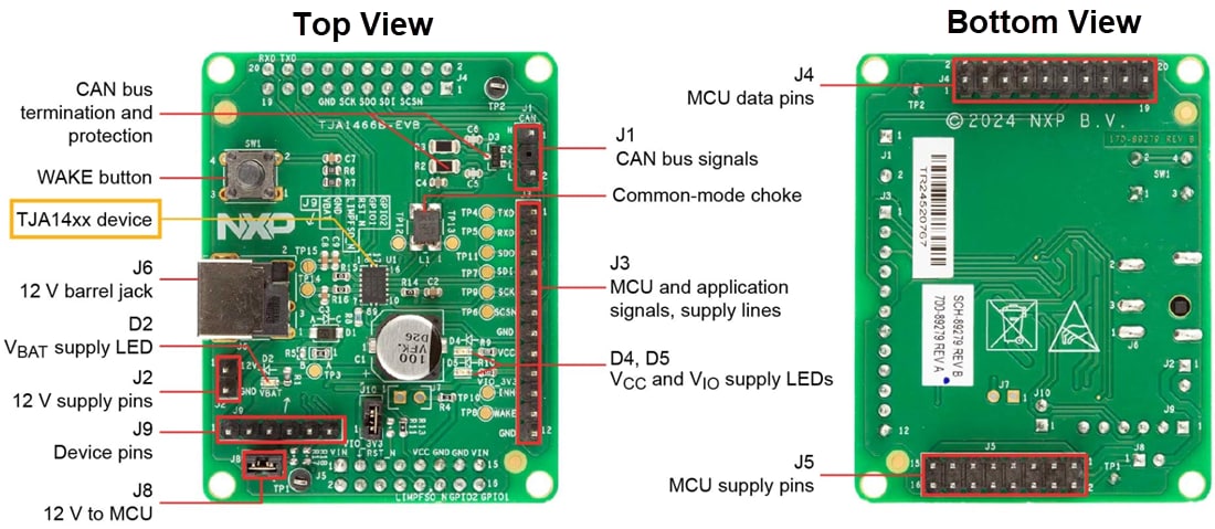 Mechanical Drawing - NXP Semiconductors TJA14xxEVB Evaluation Boards