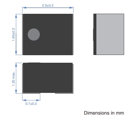 Mechanical Drawing - TDK TFM201612BLEA Thin-Film Power Inductors
