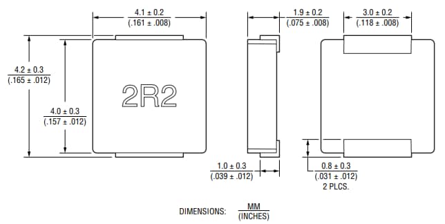 Mechanical Drawing - Bourns SRP4021HMT Shielded Power Inductors