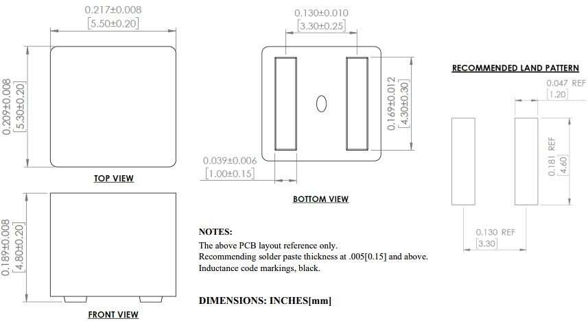 Mechanical Drawing - Abracon AMELH5050S Power Inductors