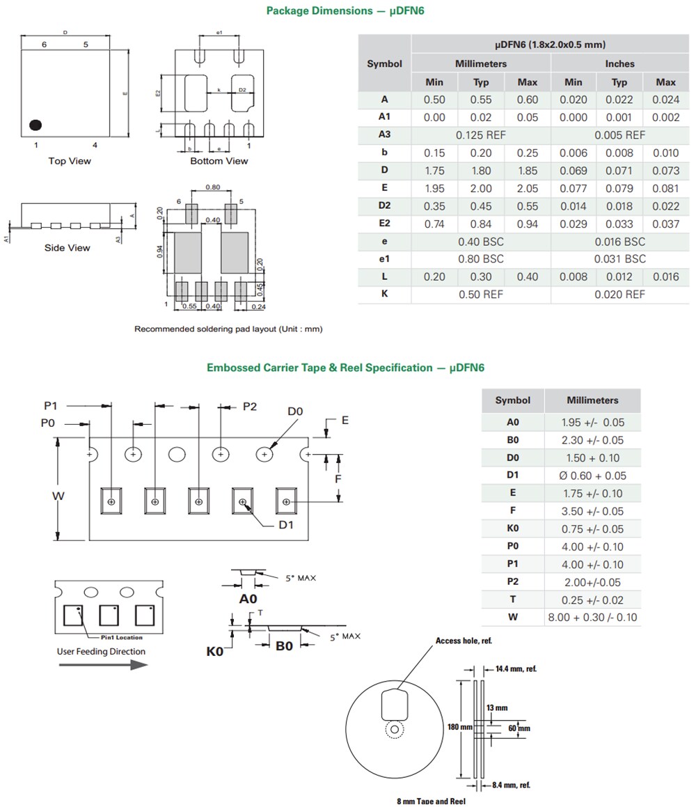 Mechanical Drawing - Littelfuse SC1230-01UTG TVS Diode