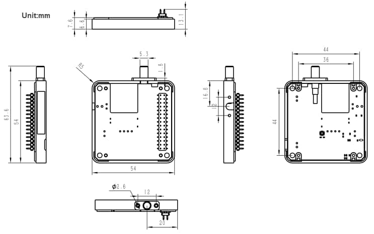 Mechanical Drawing - M5Stack CC1101 Wireless Communication Module