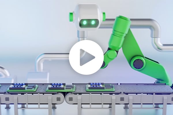 Robot working on an assembly line